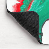 赤、緑、黒、白の大理石の流体アート マウスパッド (コーナー)