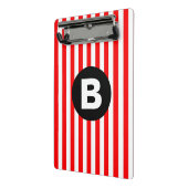 赤（縦）白（黒）モストライプノグラム ミニクリップボード (アングル2)