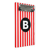 赤（縦）白（黒）モストライプノグラム ミニクリップボード (アングル)