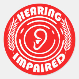 赤 – 聴覚障害 ラウンドシール