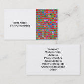 赤・苔・緑・青の「粘土」タイル模様 名刺 (正面/裏面)