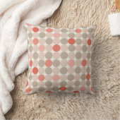 赤、茶色、ピンクの水玉模様の幾何学的パターン クッション (ブランケット)