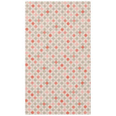 赤、茶色、ピンクの水玉模様の幾何学的パターン テーブルクロス (正面)