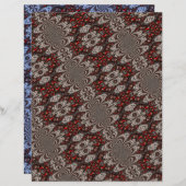 赤/茶色/赤/青パターンスクラップブック紙 (正面/裏面)