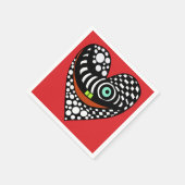 赤、赤の抽象芸術ハート スタンダードカクテルナプキン (角)