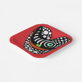 赤、赤の抽象芸術ハート ペーパープレート (傾斜あり)