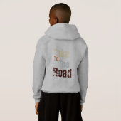 赤「道に連れて行く」グラフィックフード付きスウェットシャツ (裏面フル)