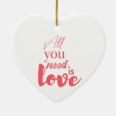 赤、都市グラフィックデザイン「必要なのは愛」 セラミックオーナメント (裏面)