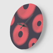 赤、都市モダン、おもしろい抽象芸術の幾何学的グラフィック ラージ壁時計 (傾斜)