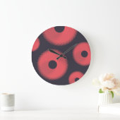 赤、都市モダン、おもしろい抽象芸術の幾何学的グラフィック ラージ壁時計 (ホーム)