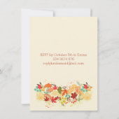 赤、金ゴールドおよび茶色の秋の葉のブライダルシャワー 招待状 (裏面)