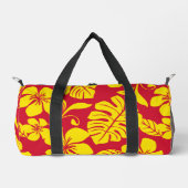 赤/金ゴールドのピンクビキニ模様 ダッフルバッグ (正面)