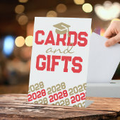 赤&金ゴールドカード&ギフト卒業表 台座サイン