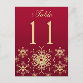 赤、金ゴールドグリッタースノーフレーク表番号カード ポストカード