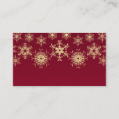 赤、金ゴールドグリッタールックスノーフレークプレイスカード プレイスカード (裏面)