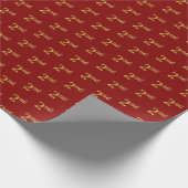 赤、金ゴールドフェイク2番目（2番目）のイベントラッピング紙 ラッピングペーパー (角)