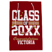 赤|金ゴールド卒業 ミディアムペーパーバッグ (正面)