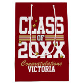 赤|金ゴールド卒業 ミディアムペーパーバッグ (裏面)