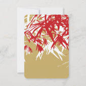 赤&金ゴールド禅竹葉ウェディングRSVP 招待状 (裏面)