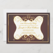 赤+金ゴールド50周年、金ゴールドが写真に渦巻く 招待状 (裏面)