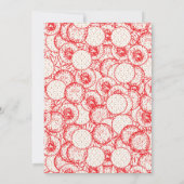 赤、金ゴールド、および特徴の複雑な繊維デザイン 招待状 (裏面)