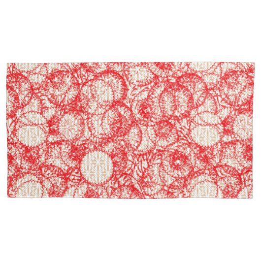 赤、金ゴールド、および特徴の複雑な繊維デザイン 枕カバー (正面左)