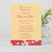 赤、金ゴールド、クリスチャン・クロス、ブライダルシャワー・カード 招待状 (スタンド正面)