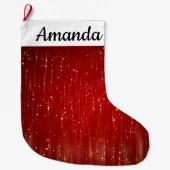 赤(金ゴールド) ラージクリスマスストッキング (正面)