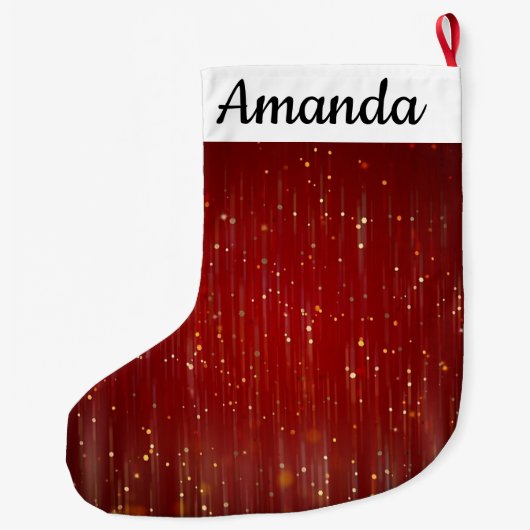 赤(金ゴールド) ラージクリスマスストッキング (裏面)