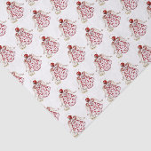 赤/金ゴールド/白のパターン聖降誕祭の天使 薄葉紙 (詳細)