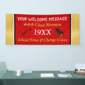 赤、金ゴールド、白、黒のクラス懇親会バナー 横断幕 (トレードショー)