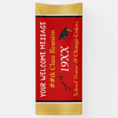 赤、金ゴールド、白、黒のクラス懇親会バナー 横断幕 (縦)