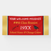 赤、金ゴールド、白、黒のクラス懇親会バナー 横断幕 (横)