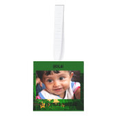 赤、金ゴールド、緑のフォトキューブオーナメント キューブオーナメント (正面)