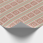 赤、金ゴールド、緑の万華鏡のように千変万化するパターン休日ラップp ラッピングペーパー (角)