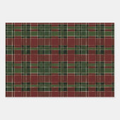 赤、金ゴールド、緑の冬のクリスマスプレッドパターン ラッピングペーパーシート (正面3)