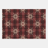 赤、金ゴールド、緑の冬のクリスマスプレッドパターン ラッピングペーパーシート (正面2)