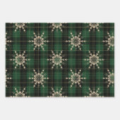 赤、金ゴールド、緑の冬のクリスマスプレッドパターン ラッピングペーパーシート (正面)