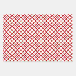 赤、金ゴールド、銀の包装紙。 ラッピングペーパーシート