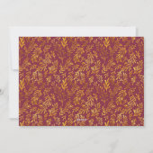 赤 – 金箔メリークリスマスファミリーフォト シーズンカード (裏面)