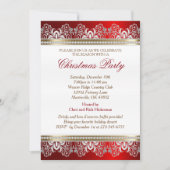 赤、銀および金ゴールドのクリスマスの休日の木 招待状 (正面)