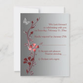 赤(銀蝶返信カード付) 出欠カード (裏面)