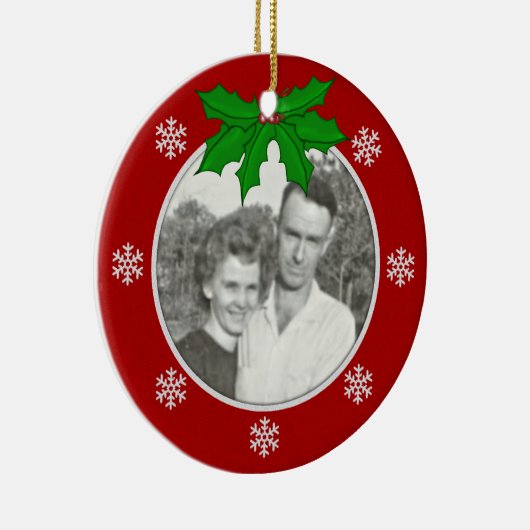 赤: 雪片の記念物: 写真のオーナメント セラミックオーナメント (右)