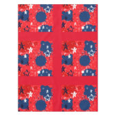 赤(青い（ばちゃばちゃ）跳ねると白黒の星) テーブルクロス (正面)