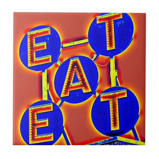 赤/青のタ食べイル タイル (正面)