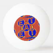 赤/青の卓球の玉を食べろ 卓球ボール (裏面)