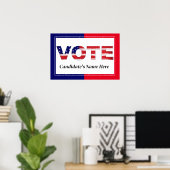 赤/青の投票 ポスター (ホームオフィス)