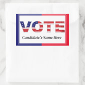 赤/青の投票 長方形シール (バッグ)