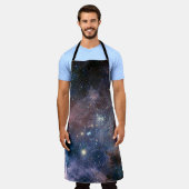 赤&青カリナ星雲ハッブル望遠鏡 エプロン (着用した状態)