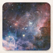 赤&青カリナ星雲ハッブル望遠鏡 スクエアペーパーコースター (正面)
